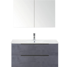 Badkamermeubelset met wastafel, wasbak en spiegelkast