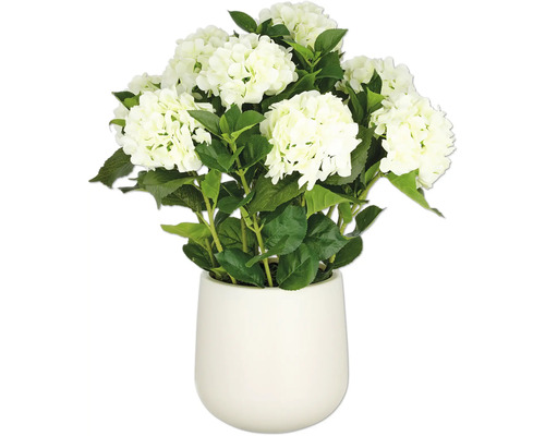 Kunstmatige witte hortensia''s in pot ter decoratie