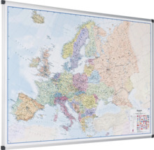 Europese kaart met lijst voor wandmontage