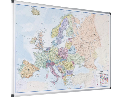 Europese kaart met lijst voor wandmontage