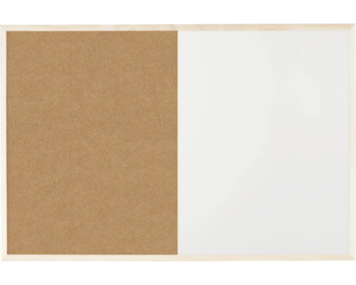 Combinatie van kurk- en whiteboard met houten frame
