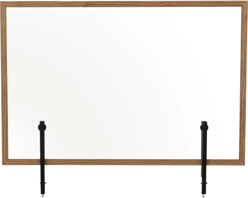 Beschermscherm met houten frame en zwarte houders