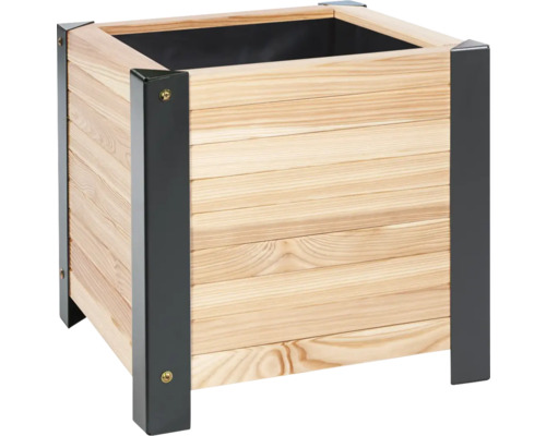 WILK Plantenbak 40x40x41 cm met zwarte metalen poten
