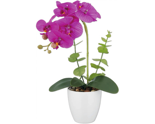 Kunstorchidee met paarse bloemen in pot
