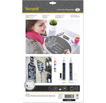 Securit krijtbord met krijtstiften en decoratie