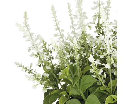 Kunstmatige lavendelstruik met witte bloemen en groene bladeren