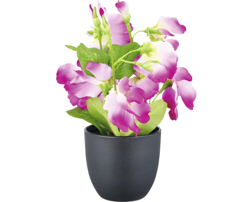 Kunstbloemen met roze bloemen in een pot