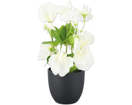 Decoratieve kunstplant met witte bloemen in pot