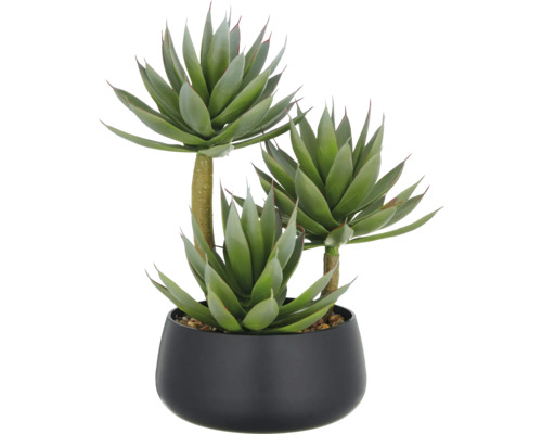 Kunstmatige agave in zwarte pot als kamerdecoratie
