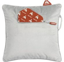 Grijs warmtekussen met warmtepads en Mantender-logo