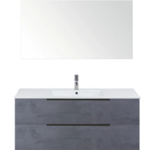 Wastafelmeubel met wasbak, kraan en spiegel voor de badkamer