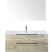 Wastafelcombinatie met spiegel, wastafel en onderkast met twee laden