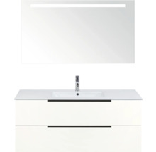 Wastafelcombinatie met wastafel, onderkast en spiegel met verlichting