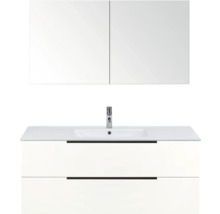 Wastafelcombinatie met wastafel, kraan en spiegelkast voor de badkamer