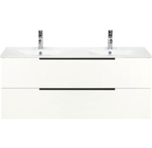 Wastafelonderkast met twee wastafels en twee laden