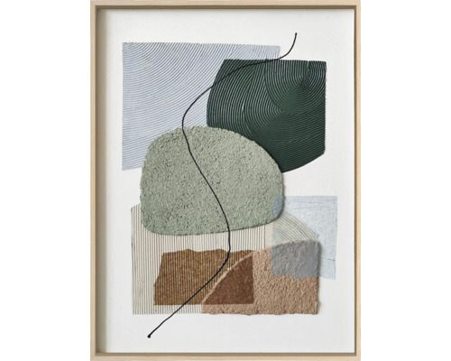 Schilderij met lijst Abstracte vormen I 60x80 cm Ingelijst kunstwerk met abstracte vormen en texturen