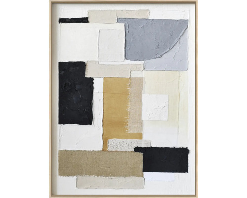 Schilderij met lijst Abstracte vormen II 60x80 cm Abstracte muurdecoratie met geometrische vormen en texturen