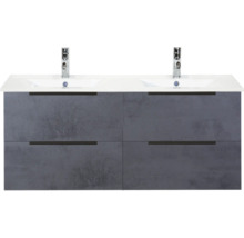 Wastafelonderkast met twee wastafels en vier lades
