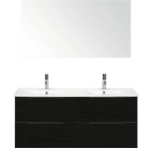 Wastafelcombinatie met spiegel en twee wastafels