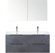 Dubbele wastafel met onderkast en spiegelkast voor de badkamer