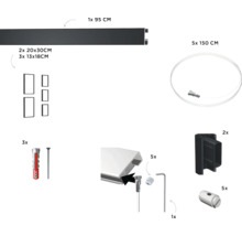 Overzicht van accessoires voor fotolijsten, inclusief lijsten, bevestigingsmateriaal en fotolijsten