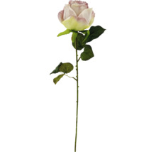 Enkele kunstmatige roos met bladeren en steel