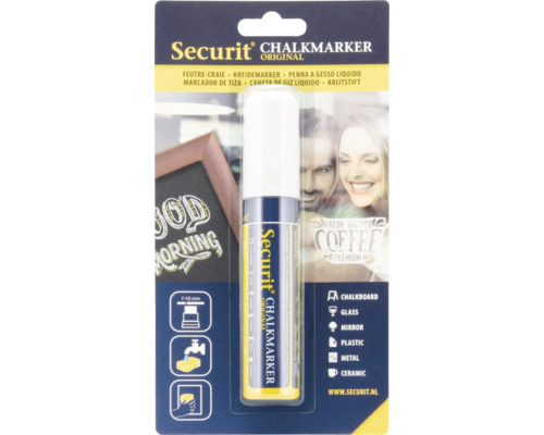 Krijtstift marker blokpunt 7-15 mm wit 1 stuks Securit krijtstift in originele verpakking
