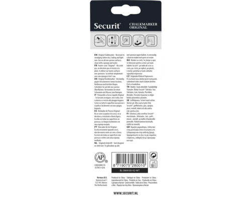 Securit Chalkmarker Original, geschikt voor niet-poreuze oppervlakken