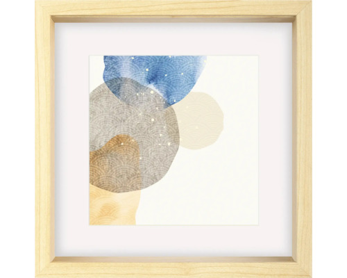 WALTHER DESIGN Fotolijst hout Shape beige 40x40 cm Ingelijste afbeelding met abstracte cirkelmotieven