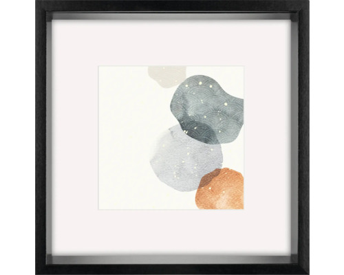 Ingelijste afbeelding met abstracte vormen voor wanddecoratie