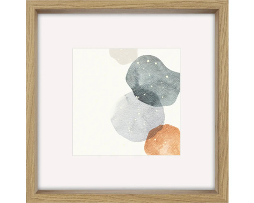 Ingelijste afbeelding met abstract stenen design