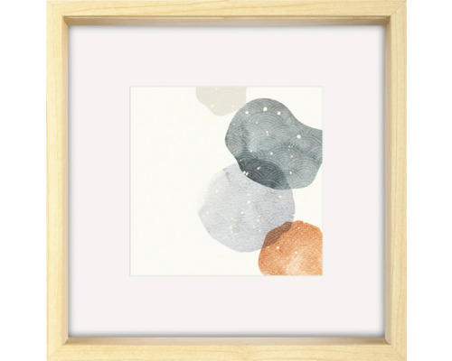 WALTHER DESIGN Fotolijst hout Shape beige 50x50 cm Ingelijste afbeelding met abstracte vormen