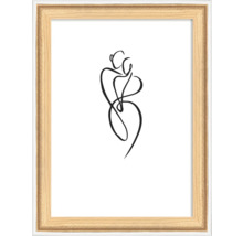 Ingelijste afbeelding met een tekening van twee mensen die elkaar omhelzen