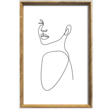 Illustratie van een vrouw met een houten frame