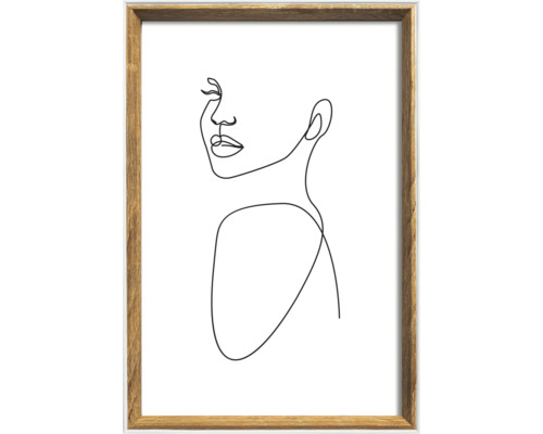Illustratie van een vrouw met een houten frame