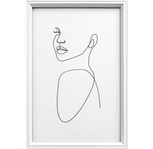 Ingelijste lijnkunst met een vrouwelijk figuur