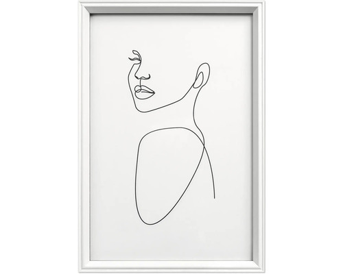 Ingelijste lijnkunst met een vrouwelijk figuur