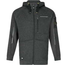 Grijze fleece jack met gebreid uiterlijk, capuchon en ritssluiting