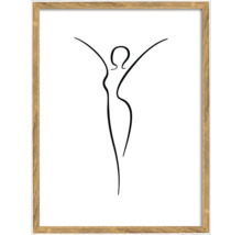Ingelijste wanddecoratie met abstracte vrouwelijke figuur