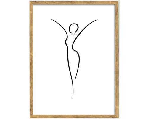 Ingelijste wanddecoratie met abstracte vrouwelijke figuur
