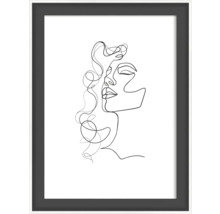 Ingelijste poster met een lijntekening van een vrouw