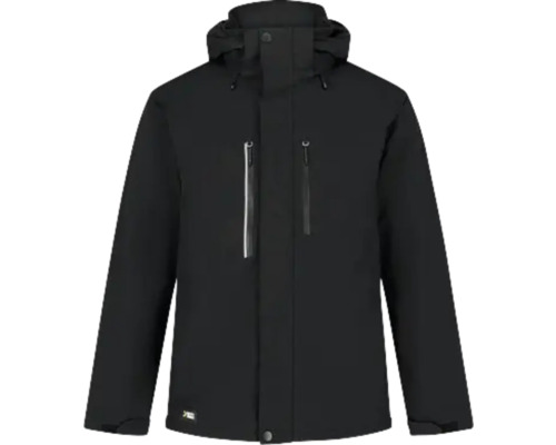 SAFETY JOGGER Oak winterjas zwart mt XXXL Zwarte herenwinterjas met capuchon en ritssluitingen