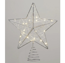 Stervormige kerstboompiek van metaal met verlichting