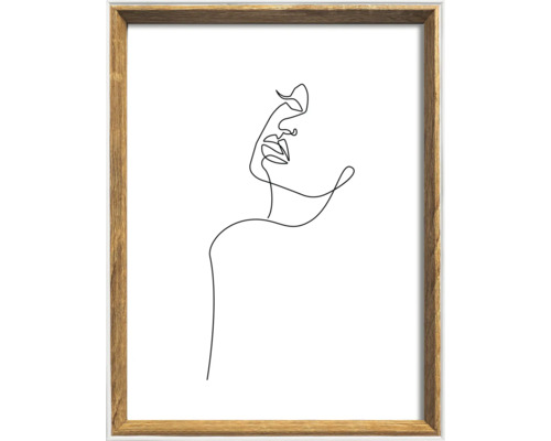 Ingelijste poster met lijntekening van een vrouwenportret