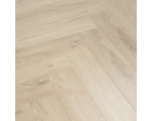 Gelegde vinylvloer in visgraatmotief