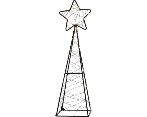 Decoratie kerstboom van metaal met ster en verlichting