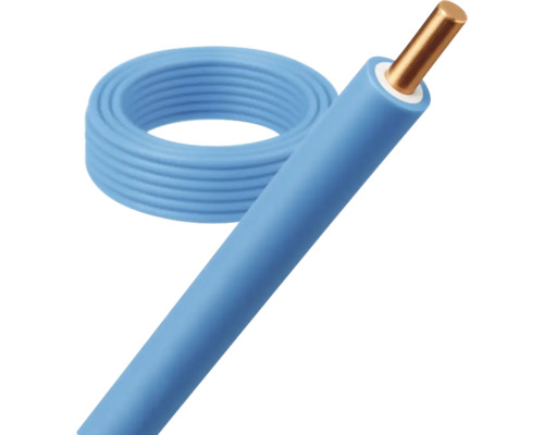 Blauwe elektriciteitskabel met koperen kern