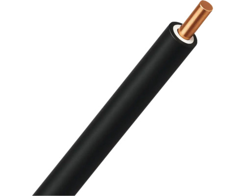 PROFILE Installatiedraad VD 1,5 mm² zwart 5 m Enkeladerige draad met koperen geleider en isolatie