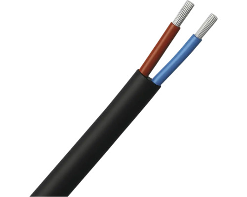Prikkabel neopreen 2x1,5 mm² zwart (per meter) Tweeladerleiding met twee aders in een zwarte mantel