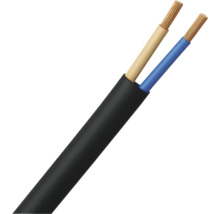 Elektriciteitskabel met twee draden en zwarte mantel